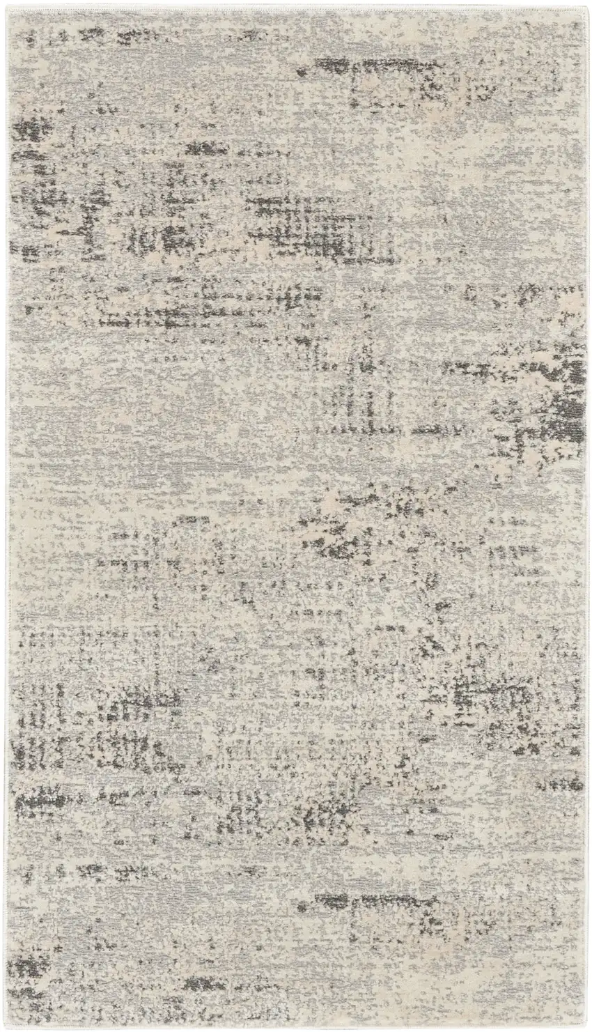 Ivory Abstract Power Loom Area Rug Photo 2