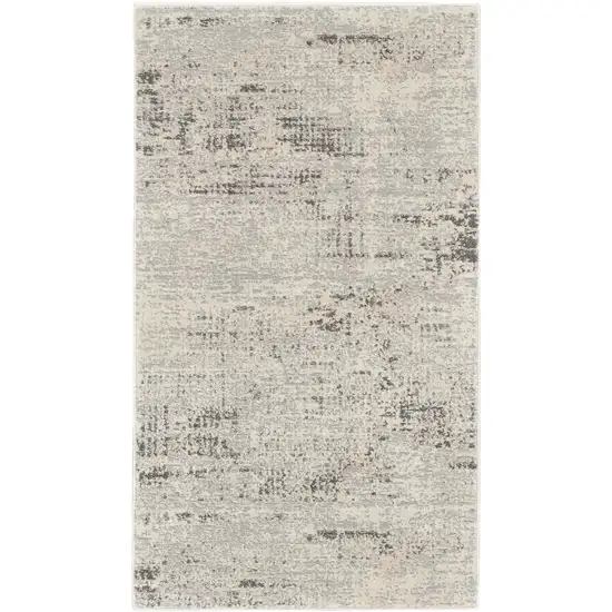 Ivory Abstract Power Loom Area Rug Photo 2