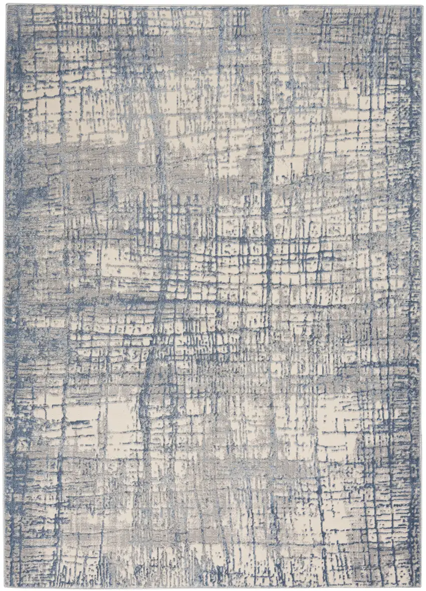 Ivory Abstract Power Loom Area Rug Photo 6