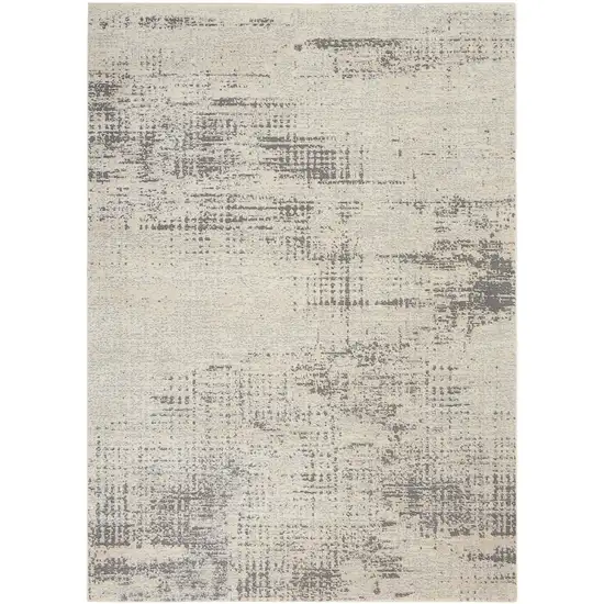 Ivory Abstract Power Loom Area Rug Photo 7