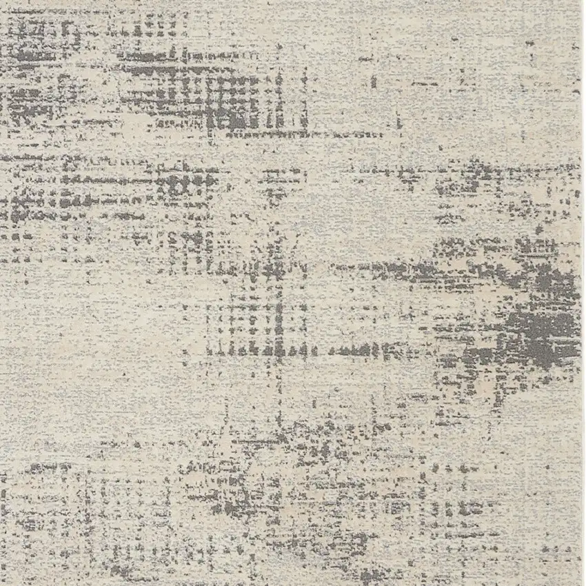 Ivory Abstract Power Loom Area Rug Photo 8