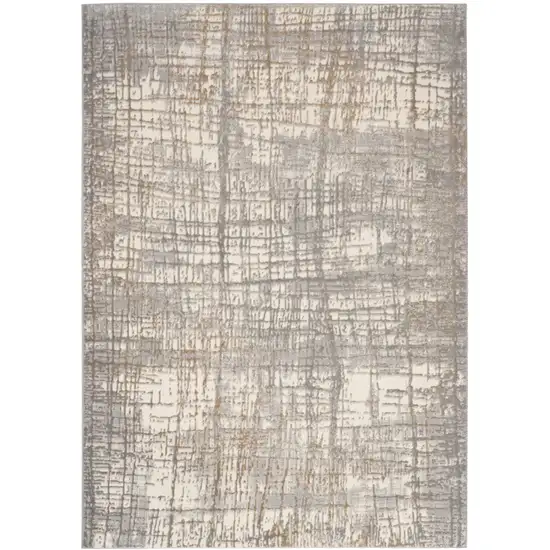Ivory Abstract Power Loom Area Rug Photo 7