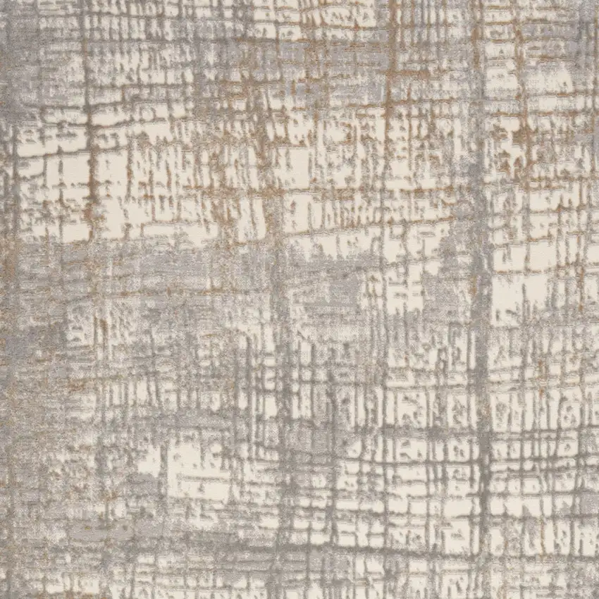 Ivory Abstract Power Loom Area Rug Photo 8