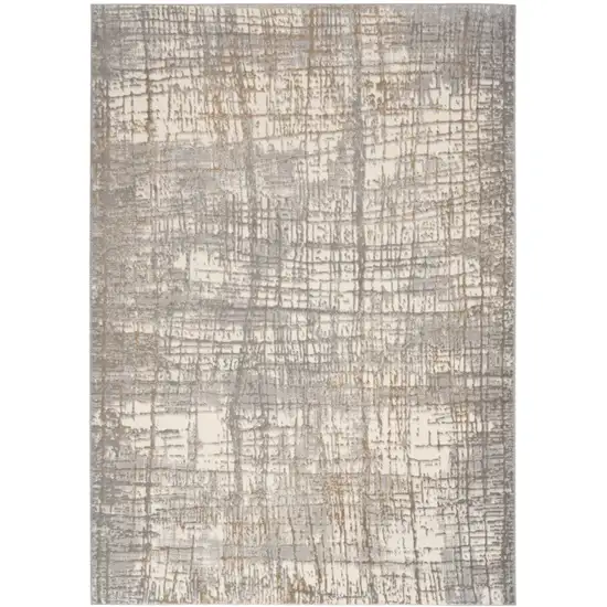 Ivory Abstract Power Loom Area Rug Photo 6