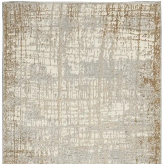 Ivory Abstract Power Loom Area Rug Photo 8