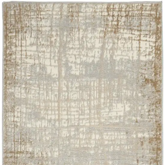 Ivory Abstract Power Loom Area Rug Photo 4