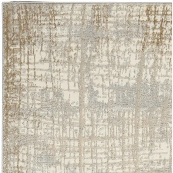 Ivory Abstract Power Loom Area Rug Photo 9