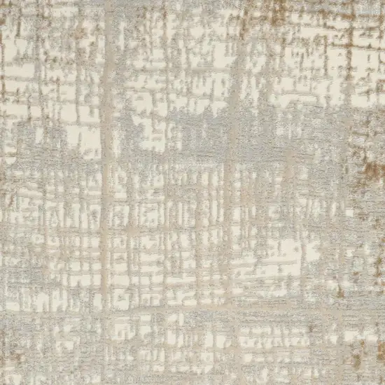 Ivory Abstract Power Loom Area Rug Photo 3