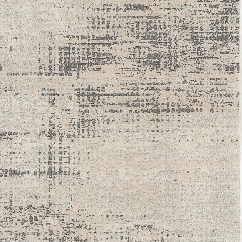 Ivory Abstract Power Loom Area Rug Photo 8