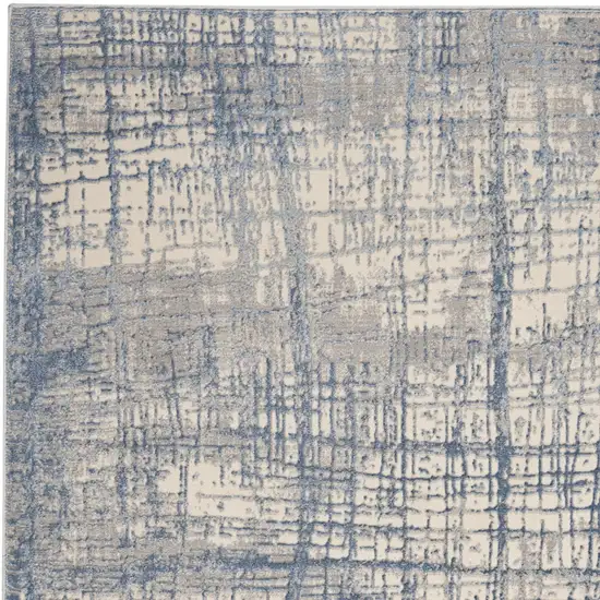 Ivory Abstract Power Loom Area Rug Photo 7