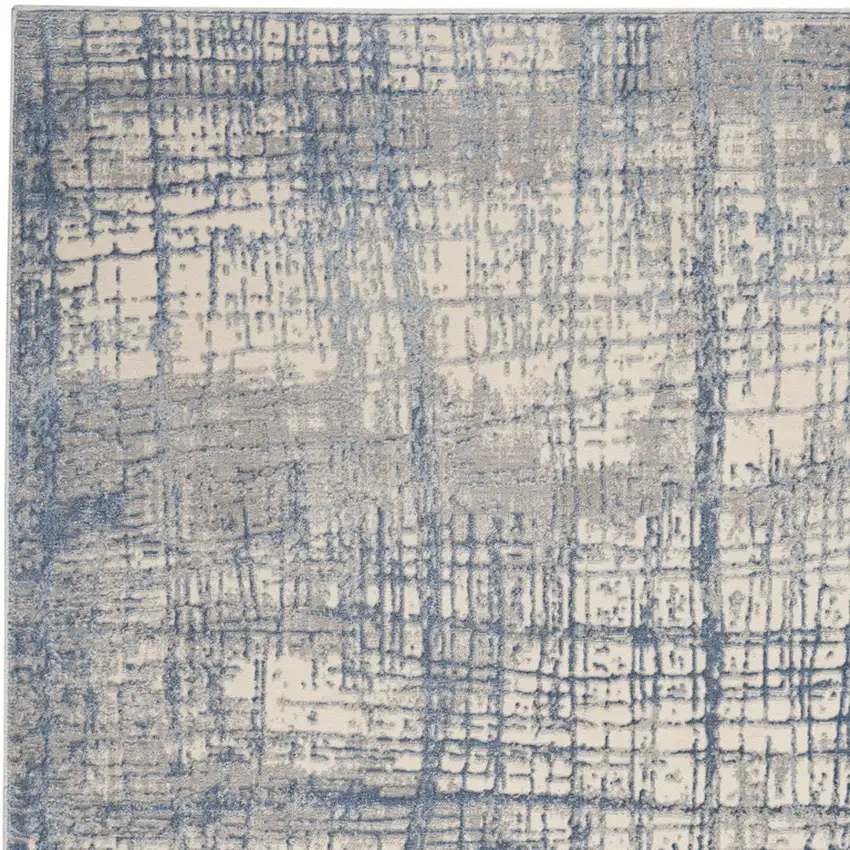 Ivory Abstract Power Loom Area Rug Photo 7