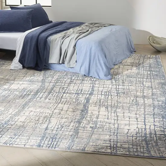 Ivory Abstract Power Loom Area Rug Photo 3