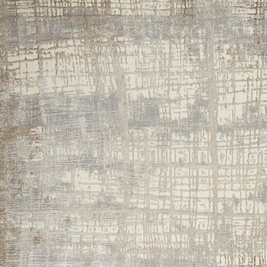 Ivory Abstract Power Loom Area Rug Photo 8