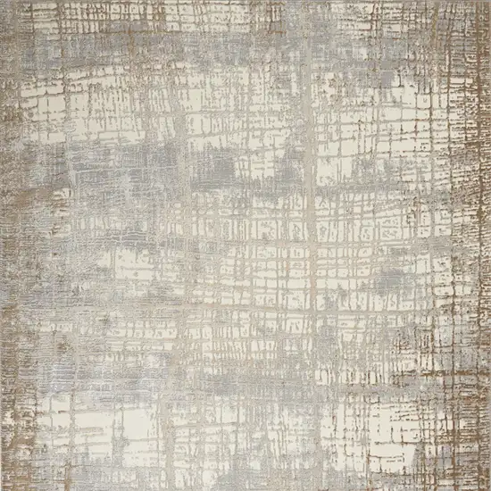 Ivory Abstract Power Loom Area Rug Photo 9