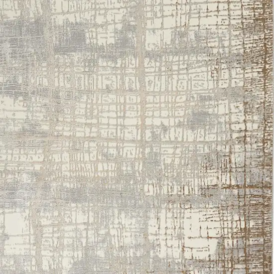 Ivory Abstract Power Loom Area Rug Photo 3