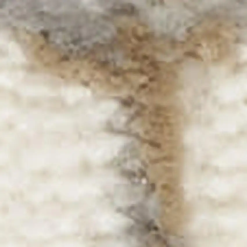 Ivory Abstract Power Loom Area Rug Photo 4