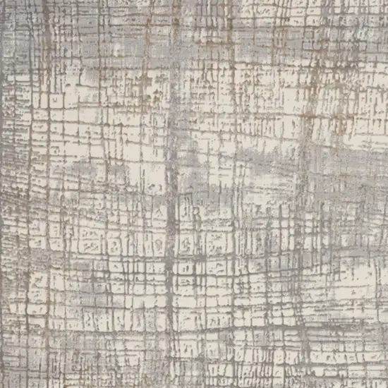 Ivory Abstract Power Loom Area Rug Photo 8
