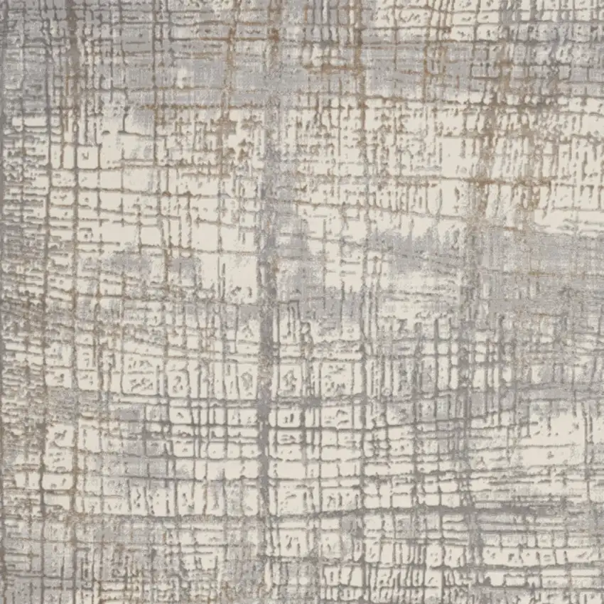 Ivory Abstract Power Loom Area Rug Photo 8