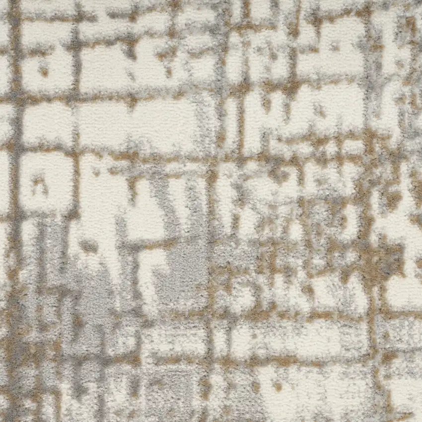 Ivory Abstract Power Loom Area Rug Photo 2