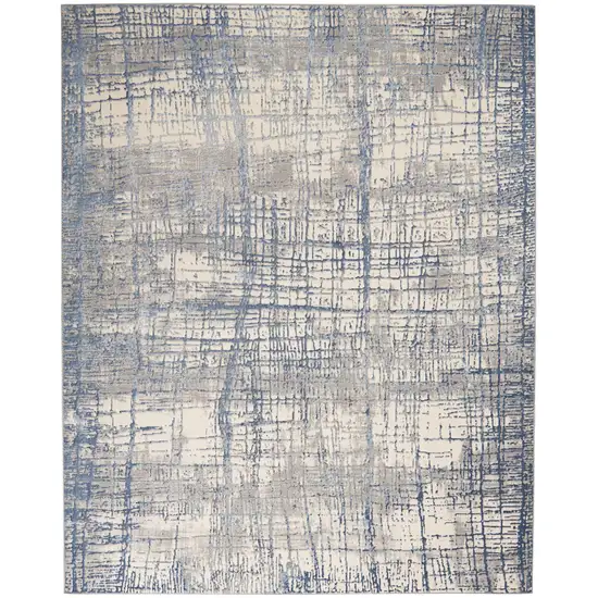 Ivory Abstract Power Loom Area Rug Photo 6