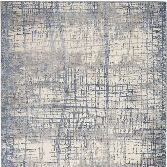 Ivory Abstract Power Loom Area Rug Photo 7