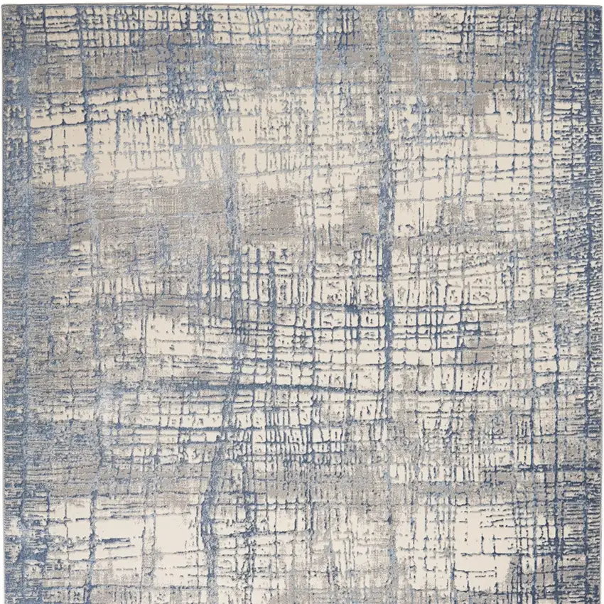 Ivory Abstract Power Loom Area Rug Photo 7