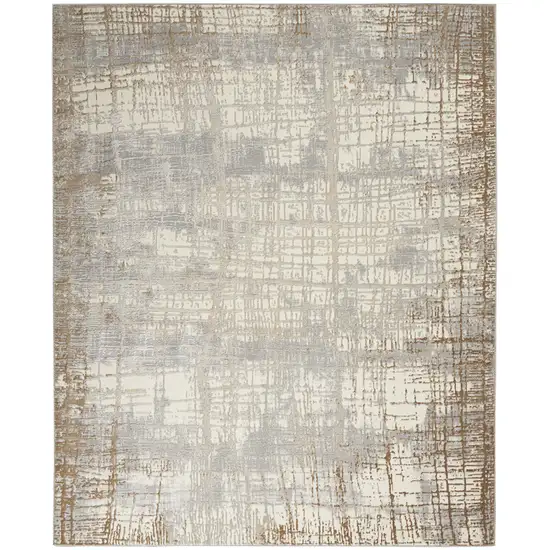 Ivory Abstract Power Loom Area Rug Photo 2