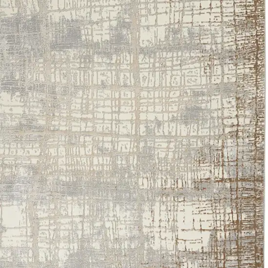 Ivory Abstract Power Loom Area Rug Photo 3