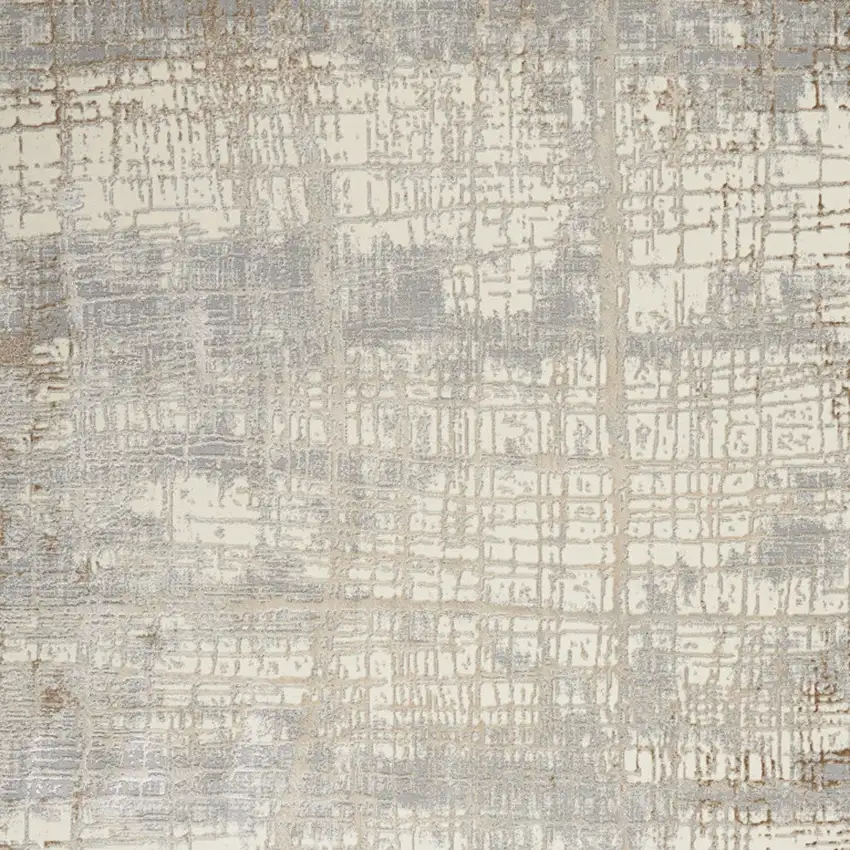 Ivory Abstract Power Loom Area Rug Photo 8