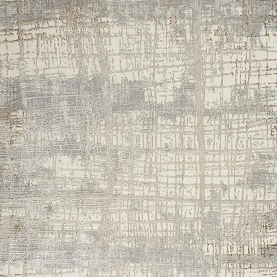 Ivory Abstract Power Loom Area Rug Photo 8