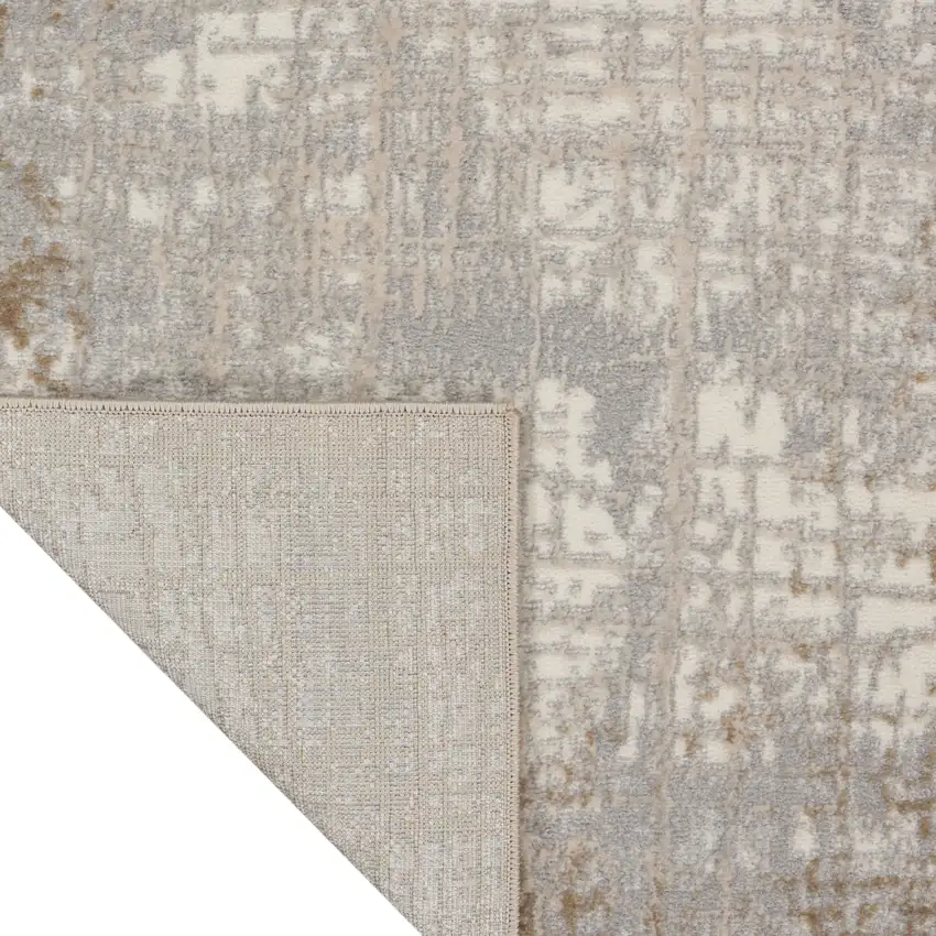 Ivory Abstract Power Loom Area Rug Photo 8