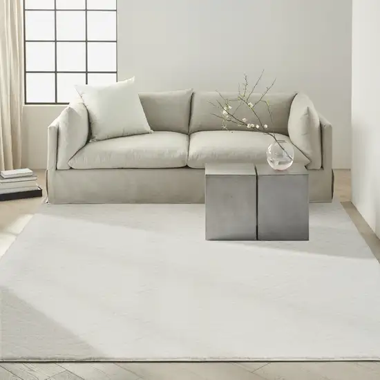 Ivory Abstract Power Loom Area Rug Photo 5