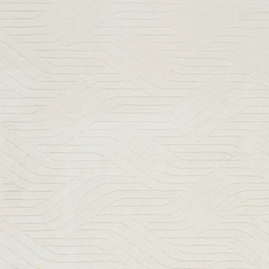 Ivory Abstract Power Loom Area Rug Photo 6