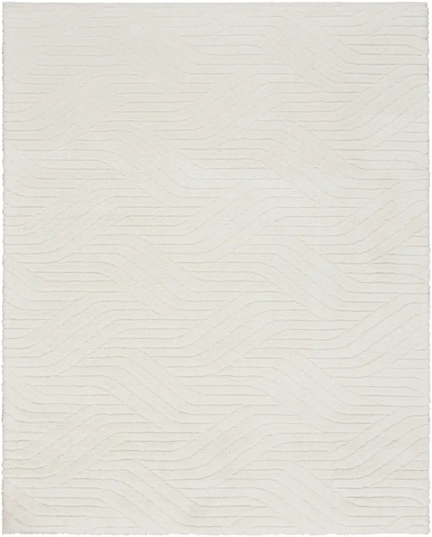 Ivory Abstract Power Loom Area Rug Photo 2