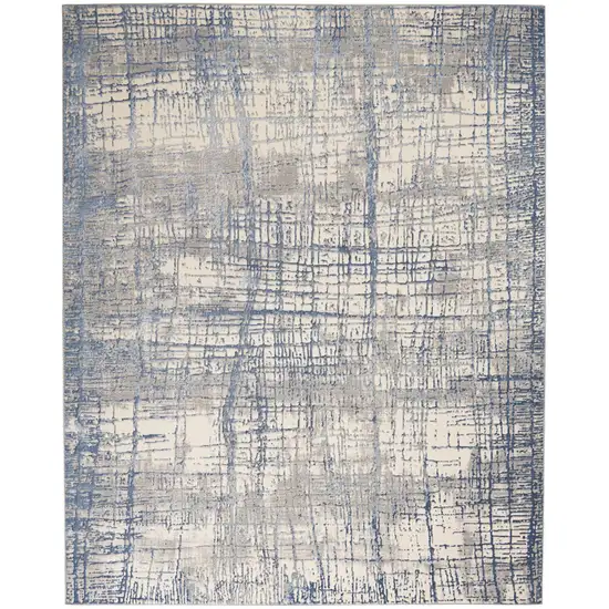 Ivory Abstract Power Loom Area Rug Photo 5