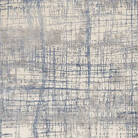 Ivory Abstract Power Loom Area Rug Photo 7