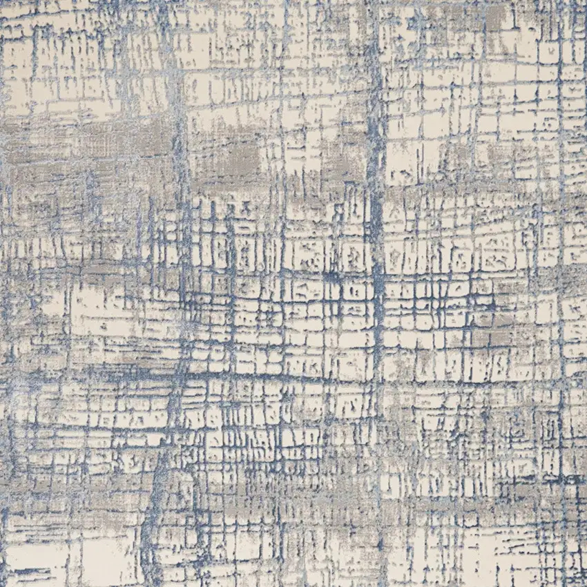 Ivory Abstract Power Loom Area Rug Photo 7