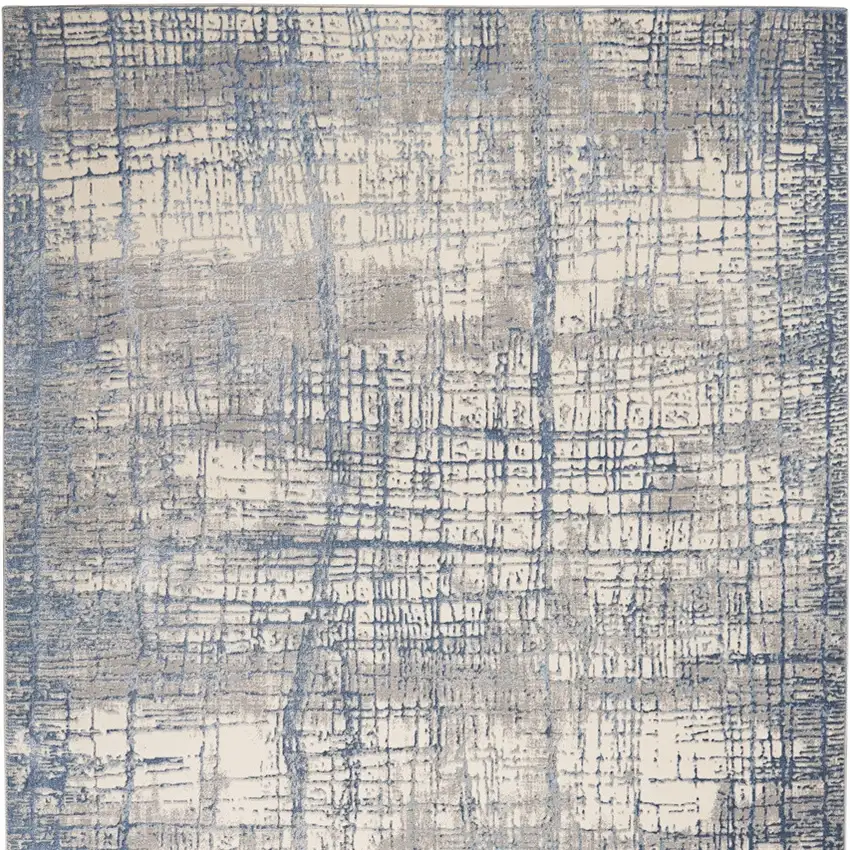 Ivory Abstract Power Loom Area Rug Photo 6