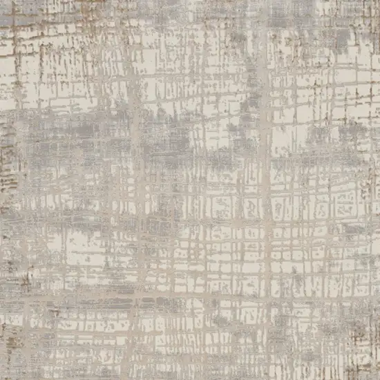 Ivory Abstract Power Loom Area Rug Photo 7