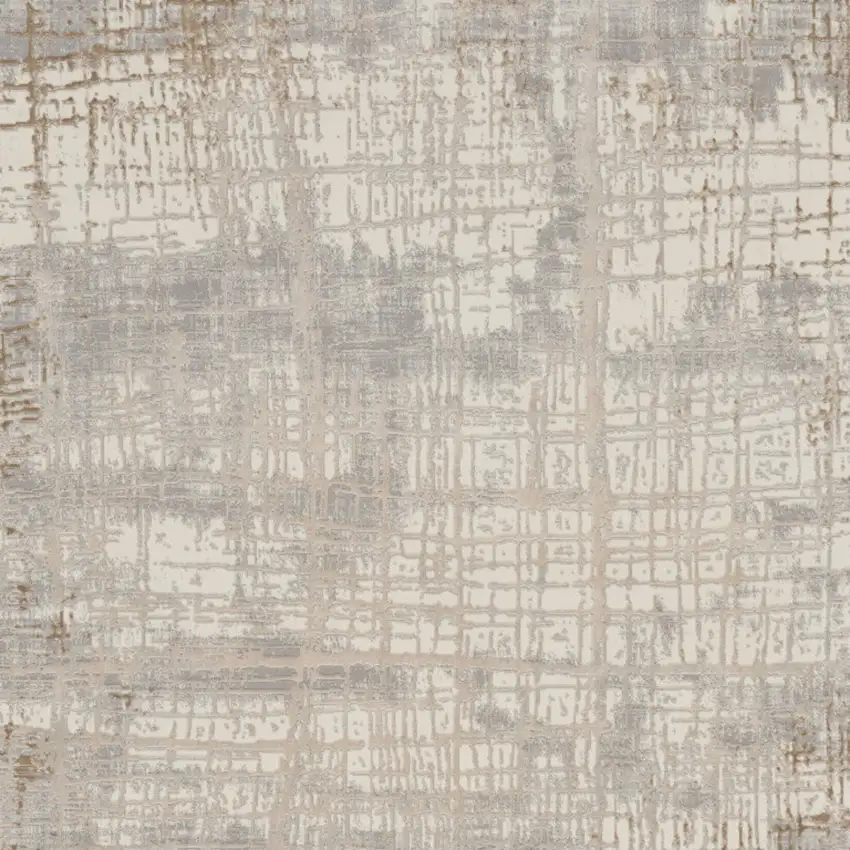 Ivory Abstract Power Loom Area Rug Photo 7