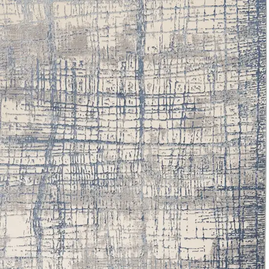 Ivory Abstract Power Loom Area Rug Photo 7