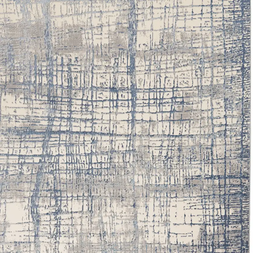 Ivory Abstract Power Loom Area Rug Photo 7