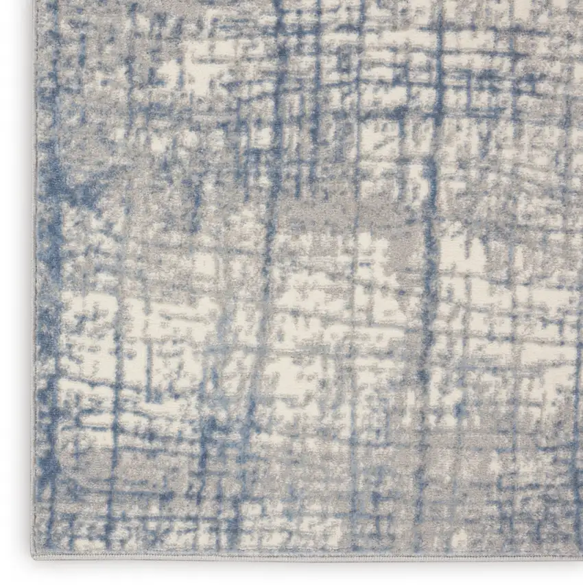 Ivory Abstract Power Loom Area Rug Photo 9