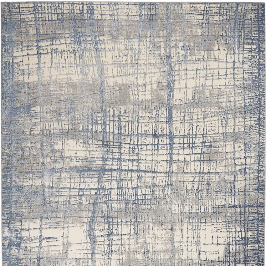 Ivory Abstract Power Loom Area Rug Photo 8