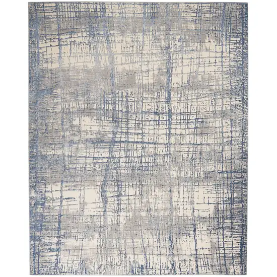 Ivory Abstract Power Loom Area Rug Photo 6
