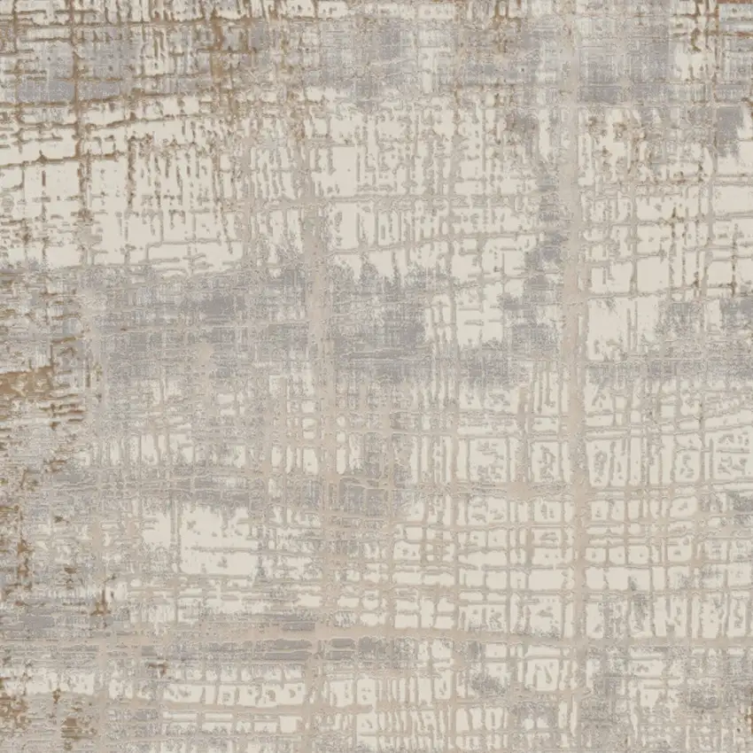 Ivory Abstract Power Loom Area Rug Photo 7