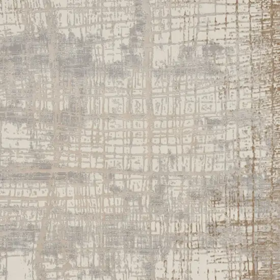 Ivory Abstract Power Loom Area Rug Photo 8