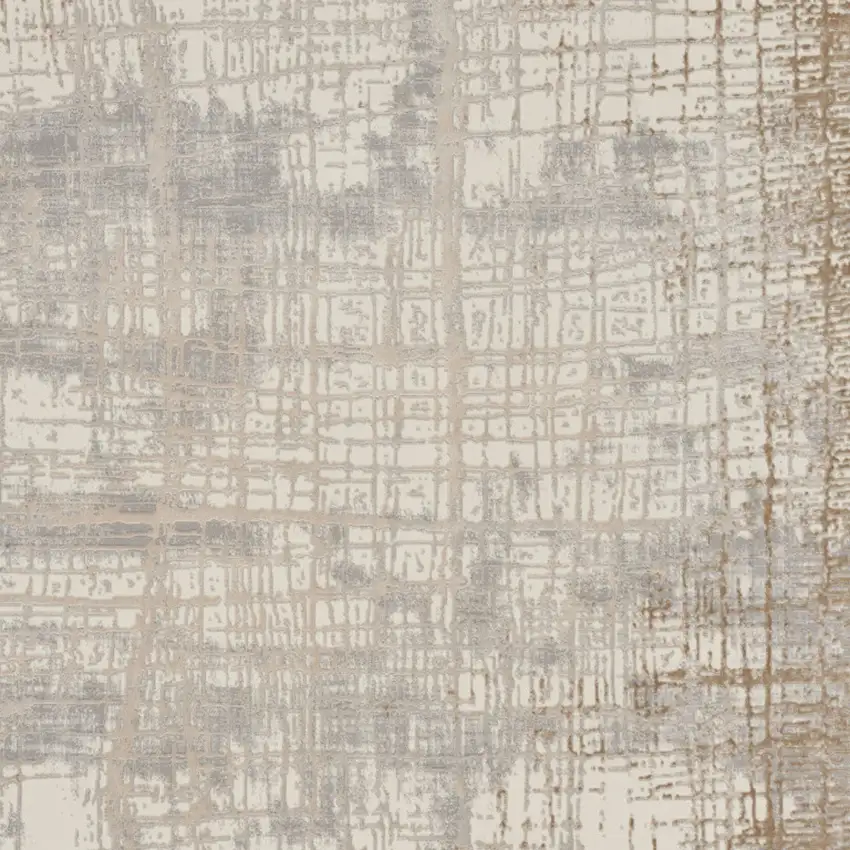 Ivory Abstract Power Loom Area Rug Photo 8