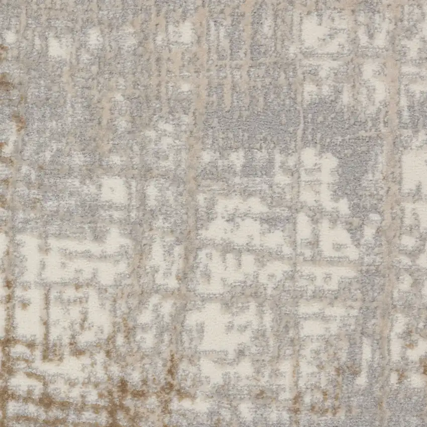 Ivory Abstract Power Loom Area Rug Photo 2