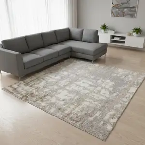 Photo of Ivory Abstract Power Loom Area Rug